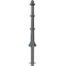 Dekorativ puller i aluminium | serie 495B | fastmonteret, til indst�bning i beton med jordanker, total l�ngde ca. 1300 mm | uden �je